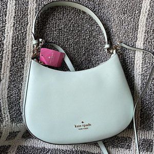 Kate Spade Staci Saffiano Leather Shoulder Bag Crystal Blue